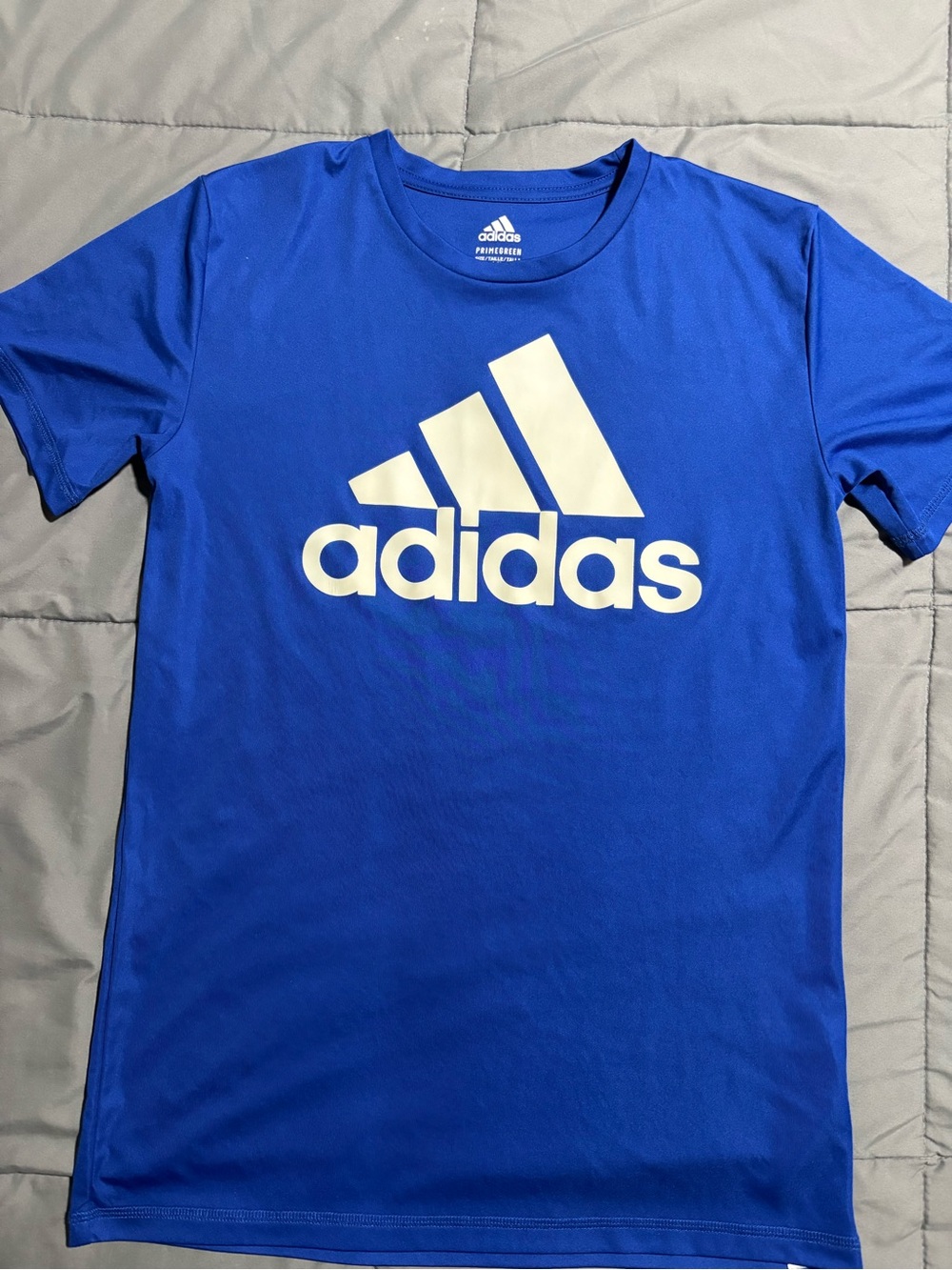 adidas Boy’s Royal Blue Short-Sleeve Logo Tee (Large 14-16)